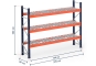 Pallet rack dimensioned with wire mesh support
