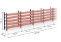 Pallet rack dimensioned with wire mesh support