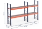 Pallet rack dimensioned with grating