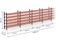 Pallet rack dimensioned with grating