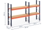 Pallet rack customised with wooden shelves