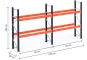 Pallet rack dimensioned without shelves