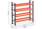 Pallet rack dimensioned without shelves