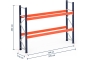 Pallet rack dimensioned without shelves