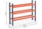Pallet rack dimensioned without shelves