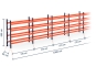 Pallet rack dimensioned without shelves