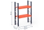 Pallet rack dimensioned with steel shelves