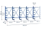 Cantilever rack dimensioned on one side