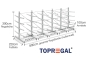 Double-sided galvanised cantilever rack with dimensioning
