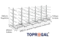 Double-sided galvanised cantilever rack with dimensioning