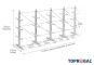 Double-sided galvanised cantilever rack with dimensioning
