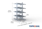 Double-sided galvanised cantilever rack with dimensioning