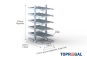 Double-sided galvanised cantilever rack with dimensioning