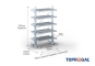 Double-sided galvanised cantilever rack with dimensioning