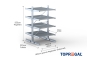 Double-sided galvanised cantilever rack with dimensioning