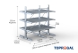 Double-sided galvanised cantilever rack with dimensioning