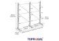 Cantilever rack galvanised on one side with dimensioning