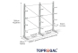 Cantilever rack galvanised on one side with dimensioning