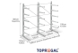 Cantilever rack galvanised on one side with dimensioning