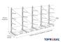 Cantilever rack galvanised on one side with dimensioning