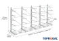 Cantilever rack galvanised on one side with dimensioning
