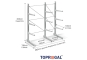 Cantilever rack galvanised on one side with dimensioning