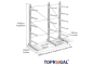 Cantilever rack galvanised on one side with dimensioning