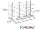 Cantilever rack galvanised on one side with dimensioning