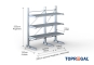 Cantilever rack galvanised on one side with dimensioning