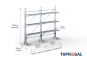 Cantilever rack galvanised on one side with dimensioning