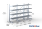 Cantilever rack galvanised on one side with dimensioning