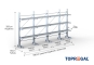 Cantilever rack galvanised on one side with dimensioning