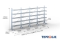Cantilever rack galvanised on one side with dimensioning