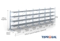 Cantilever rack galvanised on one side with dimensioning