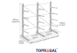 Cantilever rack galvanised on one side with dimensioning