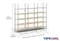 3 m heavy duty shelf FB200 / 50 cm deep / 2,5 m high / 5 levels / rack layer Wood / compartment load capacity 200 kg 