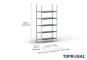 1 m heavy duty shelf FB200 / 50 cm deep / 3 m high / 5 levels / rack layer Steel / compartment load capacity 200 kg 