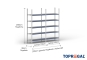 2 m heavy duty shelf FB200 / 30 cm deep / 2 m high / 5 levels / rack layer Steel / compartment load capacity 200 kg 
