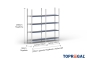 2 m heavy duty shelf FB200 / 50 cm deep / 2 m high / 4 levels / rack layer Steel / compartment load capacity 200 kg 