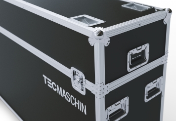 Mobile digital display totem DKS-LED65 incl. transport box, 65 in display, Android 13, Black, 870 mm x 450 mm x 1.555 mm, TecMaschin 