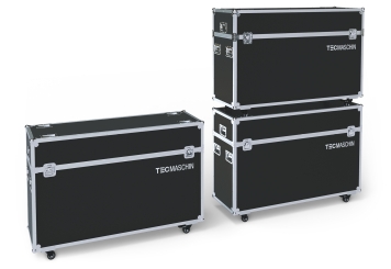 Mobile digital display totem DKS-LED65 incl. transport box, 65 in display, Android 13, Black, 870 mm x 450 mm x 1.555 mm, TecMaschin 