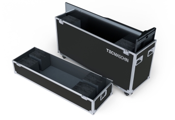 Mobile digital display totem DKS-LED65 incl. transport box, 65 in display, Android 13, Black, 870 mm x 450 mm x 1.555 mm, TecMaschin 