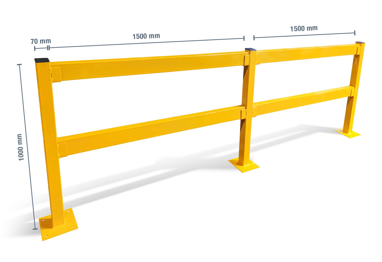 Safety railing/crash protection railing line structure, 3 m long with 1 ...