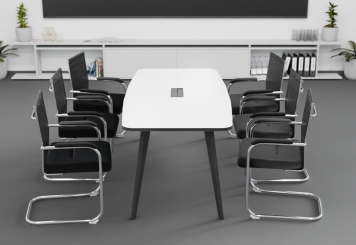 Conference table SOFIA200 White + 6 MARINA chairs 
