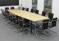 Conference table ELLA480 beige with cable duct + 16 Chairs MARINA 