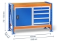 MFW1000 workbench with tool cabinet and multiplex top, customised