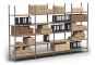 Shelving system FB200 with wooden shelves Application example