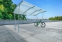 Bicycle shelter set up without a bicycle rack, application image