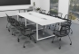 Conference table set ANJA280i in Lightgrey-white with induction charging station + 10 EMMA chairs 