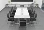 ANJA 280i-360i conference table grey-white in application example with ten chairs